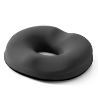 Coussin de siège ergonomique en forme de donut pour fauteuil roulant, grand format, noir, pour le soulagement des hémorroïdes, du coccyx, de la sciatique, des plaies de pression et des douleurs prostatiques