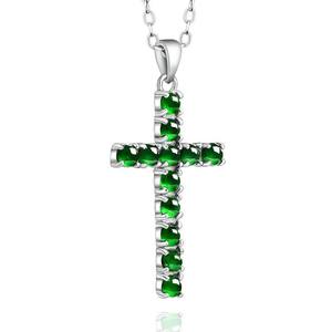 Pendentif en jadéite naturelle, croix verte, argent S925, bijoux unisexes pour femmes, mode, religion, design original D908 - Product Image 2