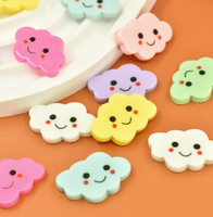 Lot de 100 cabochons en résine peints à la main, motif nuage souriant, thème bonbons, pour la Fête des Pères, fournitures artistiques, breloques décoratives, artisanat