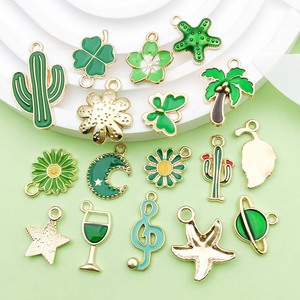 Green Alloy Pendant Charms Mixed Shapes For DIY Bracelet <b>Necklace</b> Jewelry Accessories Zinc Alloy Oil Dripping Finish - Product Image 4