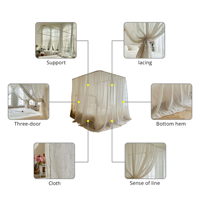 Moustiquaire rectangulaire rose en polyester, pliable et portable, anti-moustiques multicolores pour lit double