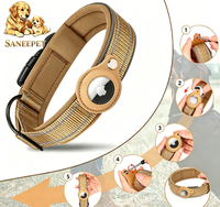 Colliers personnalisés en cuir PU pour chats et chiens, anti-perte, réfléchissants, réglables, écologiques, avec emplacement pour localisateur
