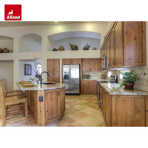 Alland Rustic Southwestern Design <span class=keywords><strong>Nyatoh</strong></span> Scratch Custom Buffet Équipé Armoires de cuisine Robinet Îles de salle à manger Accessoires de poêle - Product Image 2