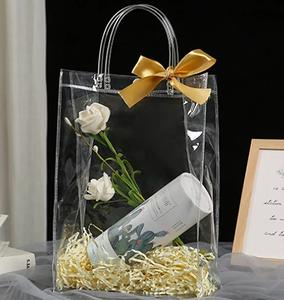 Sac fourre-tout personnalisé pour femme avec logo imprimé, en PVC transparent, étanche, avec fermeture boutonnée, idéal pour les courses et les cadeaux, vente en gros à prix abordable. - Product Image 3