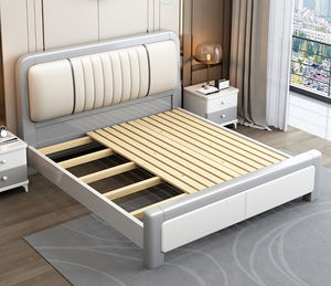 <span class=keywords><strong>Cama</strong></span> <span class=keywords><strong>de</strong></span> plataforma tapizada moderna con soporte <span class=keywords><strong>de</strong></span> listón <span class=keywords><strong>de</strong></span> madera, marco <span class=keywords><strong>de</strong></span> <span class=keywords><strong>cama</strong></span> <span class=keywords><strong>de</strong></span> cabecera <span class=keywords><strong>de</strong></span> <span class=keywords><strong>polipiel</strong></span> gris y blanco - Product Image 2