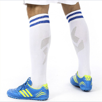 Chaussettes de compression pour le football/chaussettes de compression pour mollets - Spandex/Polyester, motif géométrique, respirantes, rembourrées, pour hommes et femmes, football professionnel