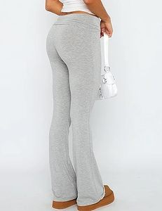 <span class=keywords><strong>Pantaloni</strong></span> Skinny svasati da <span class=keywords><strong>donna</strong></span> piegati su Leggings elasticizzati Bootcut con fondo Yoga <span class=keywords><strong>pantaloni</strong></span> Y2k jogging - Product Image 3