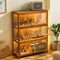 Vitrine d'exposition en acrylique personnalisable pour Lego et figurines, présentoir de rangement pour jouets avec cloisons réglables, étagère anti-poussière sans verre