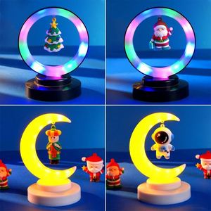 Nouvelle décoration de Noël 2024, cadeau, Père Noël, lune, lampe de nuit LED, décoration de la maison, ornements lumineux colorés, cadeau de Noël - Product Image 2