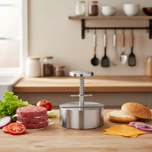 Presse à hamburgers en acier inoxydable 304, presse à hamburgers robuste en acier inoxydable <span class=keywords><strong>pour</strong></span> <span class=keywords><strong>viande</strong></span> <span class=keywords><strong>hachée</strong></span>, hamburgers - Product Image 1