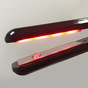 Private Label Flat Iron portatile Display LCD in titanio piastra <span class=keywords><strong>per</strong></span> <span class=keywords><strong>capelli</strong></span> ad ultrasuoni a infrarossi con piastra fredda di colore nero - Product Image 1