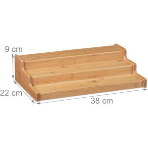 Étagère <span class=keywords><strong>à</strong></span> épices <span class=keywords><strong>de</strong></span> cuisine <span class=keywords><strong>à</strong></span> 3 niveaux en bambou, <span class=keywords><strong>de</strong></span> type sur pied, avec un design durable et éco-responsable pour les armoires - Product Image 3