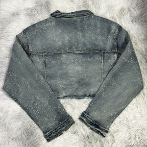 Chaqueta Vaquera <span class=keywords><strong>para</strong></span> Hombre con Logotipo Personalizado, Adornos de Diamantes de Imitación y Lentejuelas, Estilo Urbano Otoñal, Ecológica, Venta al Por Mayor - Product Image 2