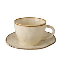 Tasse à café et soucoupe en céramique martelée minimaliste 280 ml, couleur unie, pour espresso, idéale pour le bureau, le café ou la maison
