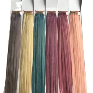 Slim Braiding Korea Hair Twin double Tip Extensions Snap Extension Twins Cotton Double Row Thread In Weft Korean Knotted