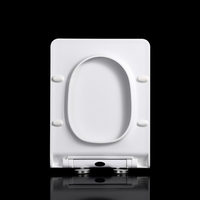 Siège de toilette carré moderne en PP avec couvercle à fermeture douce et amortisseur, garantie de 2 ans, siège de toilette non électrique pour salle de bain
