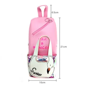 Good Selling Custom School Briefpapier Robuste PVC-Bleistift tasche mit geteilter Polyester-Tasche für Mädchen