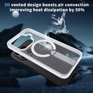 Coque de protection antichoc à couverture intégrale en maille creuse avec support magnétique dissimulé en métal pour <span class=keywords><strong>Xiaomi</strong></span> 17T POCO X8 Pro - Product Image 3