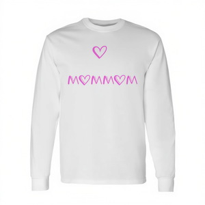 Camiseta de manga larga con diseño de corazón rosa para mamá, regalo para mamá, I Love Being A Mommom - Product Image 1