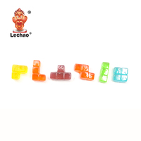 Bonbons OEM Lechao personnalisés sous marque privée, bonbons gélifiés colorés en forme de blocs de construction, emballage en boîte, bonbons sucrés halal en forme de cube