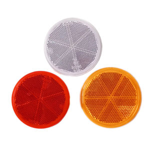 Vente directe d'usine E-MARK multicolore 80mm Orange rond réflecteur réflexe pour RV camion remorque avertissement de sécurité réfléchissant - Product Image 6