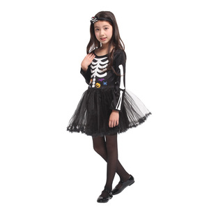 Costume da Scheletro Diabolico per Bambini e Donne, Vestito da Teschio per Feste a Tema - Product Image 5