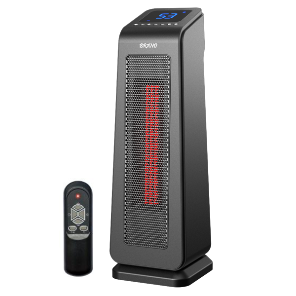 Thailand Factory PTC Digital Ceramic Remote Control Electric Tower Space Heater  W/ Fan Oscillation with LED Display for Room