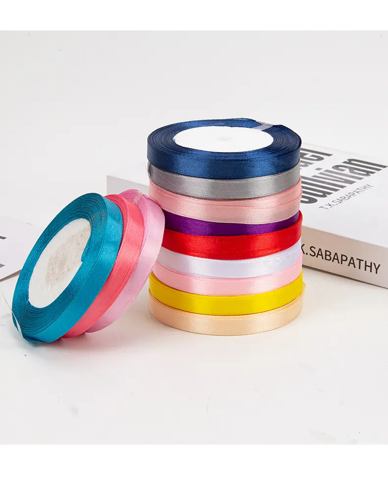 Wholesale 10mm Cheap Multi Colorful Polyester 196 Solid Colors Grosgrain Ribbon
