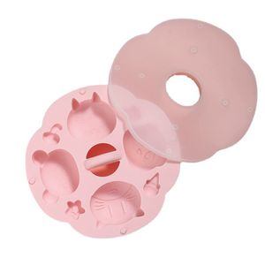 Moule à gâteau cuit à la vapeur rond complémentaire pour aliments pour bébés rose Logo personnalisable résistant aux hautes températures en silicone de qualité alimentaire - Product Image 4