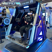Máquina de Realidad Virtual HEROVR, Montaña Rusa Totalmente Inmersiva de 360°, Realidad Virtual para 2 Personas, para Interiores/Exteriores, Parque Temático Educativo en Casa