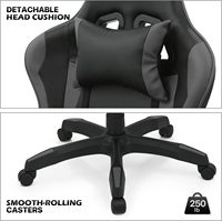 Chaise de bureau de jeu d'usine Chaise d'ordinateur à dossier haut avec appui-tête et soutien lombaire Repose-pieds ergonomique Chaise de joueur réglable