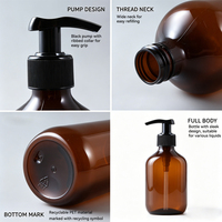 Bouteille de savon liquide pour les mains en PET semi-transparente personnalisée Boston 200 ml 250 ml 500 ml, flacon d'huile essentielle pour les soins capillaires
