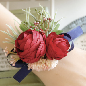 Handgemachte Bouton nieres künstliche Blumen Brosche Bankett Corsage mit Pin Bräutigam Blume für Hochzeits feier Prom Man Anzug Dekoration - Product Image 4