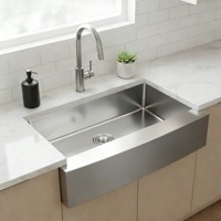 Évier de cuisine de style ferme à une cuvette 30*20 pouces fabriqué en acier inoxydable SUS304 Tablier avant à un trou Robinet de conception non