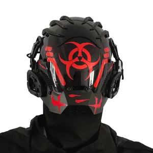 CYBER04 Ormakurda Cosplay Maske futuristische Punk futuristische Airsoft Punk Maske Cyberpunk Maske schwarz