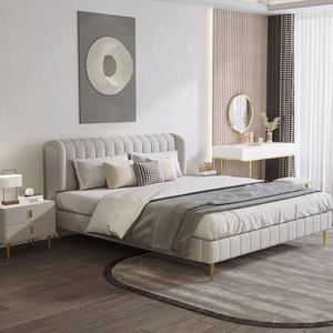 <span class=keywords><strong>Letto</strong></span> Matrimoniale Zayshine in Velluto Stile Retrò Francese, Modulare 1.5-1.8 Metri, Grande Dimensione per Hotel, Villa, Appartamento, <span class=keywords><strong>Letto</strong></span> Morbido - Product Image 2