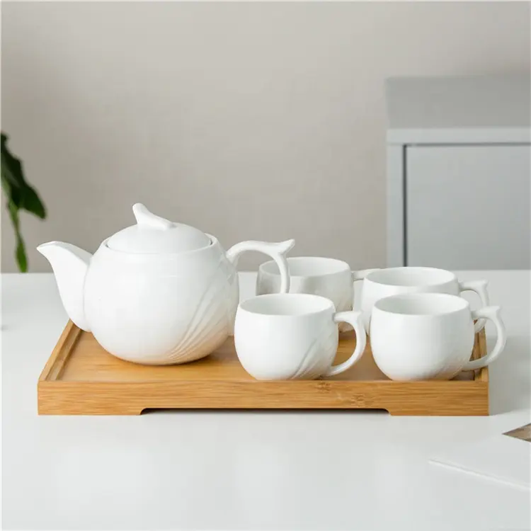 Wholesale turkish grace modern restaurant hotel tea pot sets ceramic tea sets with teapot for 4 person