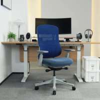 Chaise de bureau de jeu inclinable au design moderne S3 avec dossier en maille, chaise de travail ergonomique réglable, fauteuil pivotant