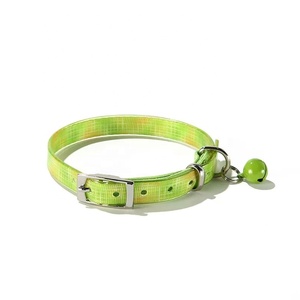 Collier pour chat mignon avec clochette, boucle de ceinture vintage, collier réglable en polyester pour chaton, motifs multi-imprimés, accessoires de mode pour animaux de compagnie - Product Image 2