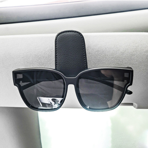 Wholesale PU Leather <b>Car</b> Sunglasses <b>Clip</b> Visor Card Multifunctional Magnetic Suction Stable Convenient Storage <b>Clips</b> - Product Image 6