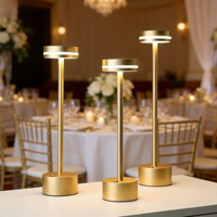 Lampe de table LED moderne de luxe sans fil rechargeable pour restaurant, hôtel, mariage, protection des yeux, vente en gros