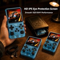 Console de jeu portable L36 Ultra Open Source, bleu transparent, RK3326 ARKOS 640X480, type arcade rétro RPG, charge rapide Type C, 191g
