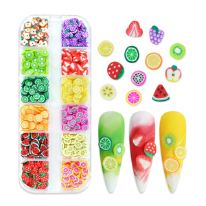12 griglie miste fette di frutta 3D charm <span class=keywords><strong>Nail</strong></span> <span class=keywords><strong>Art</strong></span> argilla polimerica disegni da te fetta di limone <span class=keywords><strong>Nail</strong></span> <span class=keywords><strong>Art</strong></span> decoro morbido argilla smalto Manicure - Product Image 6