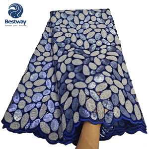 Bestway último café africano doble red encaje corte a mano secuencia tela de encaje - Product Image 6