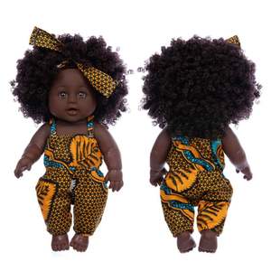 Poupées de bébé réalistes en vinyle de <span class=keywords><strong>12</strong></span> pouces, nouveau-né africain noir, mignonnes, avec des cheveux bouclés, 2024 - Product Image 2