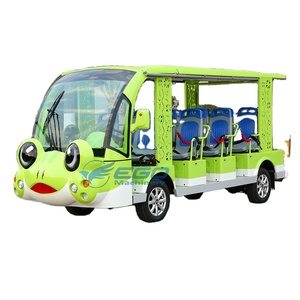 Bus touristique électrique en forme de grenouille de dessin animé pour parcs d'attractions, avec climatisation - Product Image 1