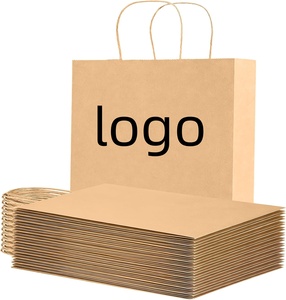 Sacs en papier kraft biodégradables personnalisés pour la restauration, emballages écologiques recyclés pour l'épicerie et les plats à emporter, vente en gros - Product Image 1