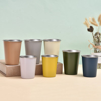 Tasse de voyage en acier inoxydable 304 à paroi simple, 250/260 ml, couleur violette, pour jus, bière, thé, camping, restaurant, bar, café