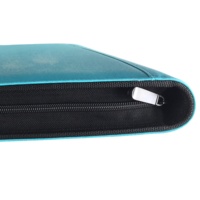 Logo en relief personnalisé A4 PU PVC sac en cuir hommes organisateur couverture rigide portefeuille porte-clés fichier dossier sac porte-clés fermeture à glissière