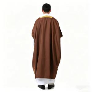 Bata de lino y algodón de alta calidad con ribete dorado, antiestática, transpirable, estilo étnico, uniforme escolar de manga larga - Product Image 1